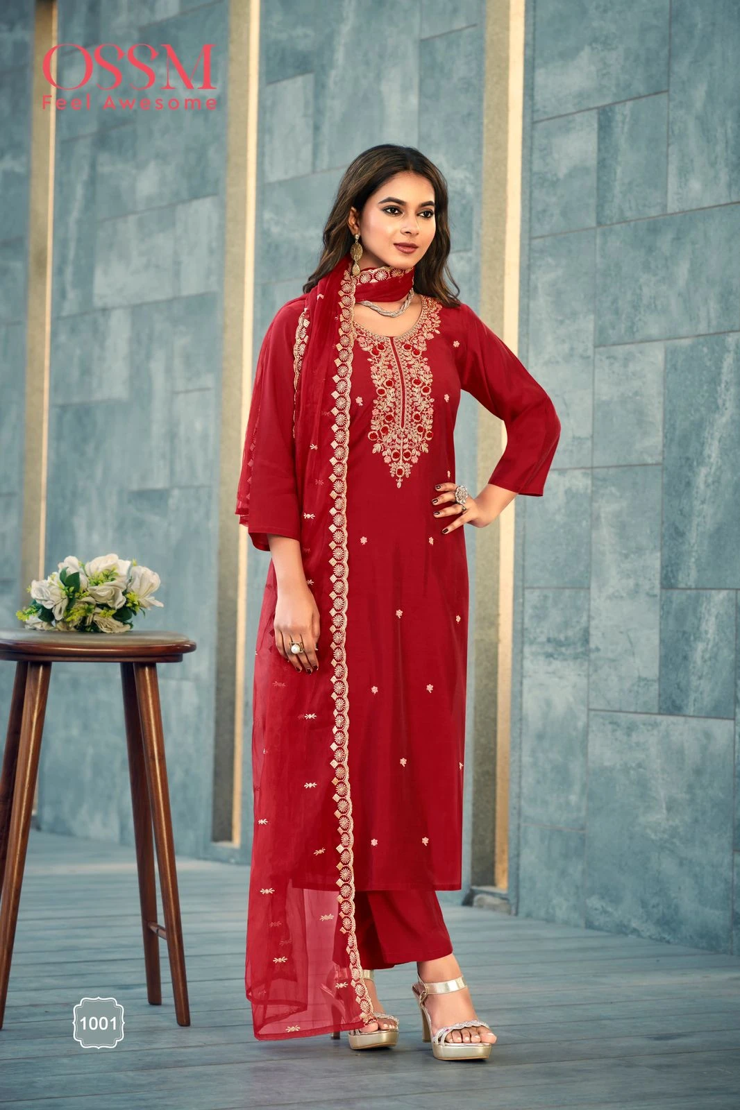 Ossm Festive Stories Vol 03 Viscos Roman Silk Wholesale Readymade Salwar Suit Catalog — Wholesale Salwar Suits, MPA wholesale from Surat — view 3